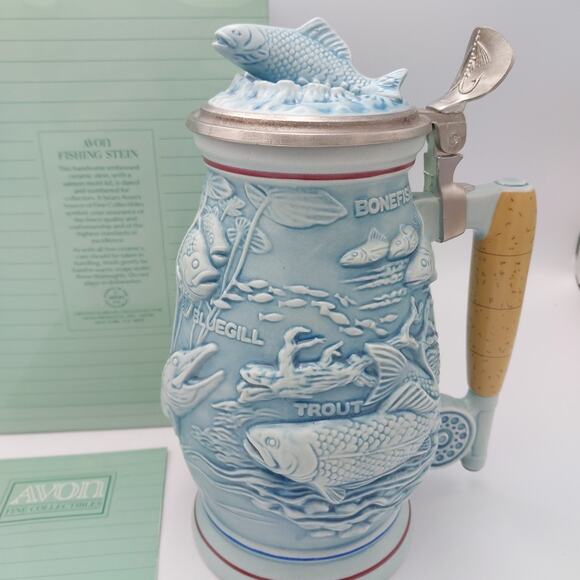 1990 Avon ~ Fishing Stein #195894 ~ with Box‎ - Picture 2 of 6